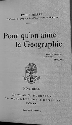 Pour qu'on aime la géographie