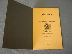 Statuten des Radfahrer Vereins Bolheim Heidenheim von 1920 Gegründet 1900, plus vier Mitgliedskar...