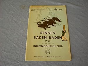 Programmheft Rennen zu Baden-Baden 4.Tag 1956 Offizielles Rennprogramm