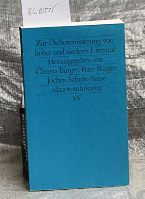 Bild des Verkufers fr Zur Dichotomisierung von hoher und niederer Literatur (= edition suhrkamp Neue Folge 89) zum Verkauf von Antiquariat Hoffmann