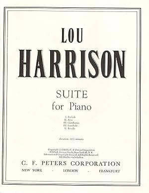 Seller image for Lou Harrison Suite for Piano for sale by Snow Crane Media