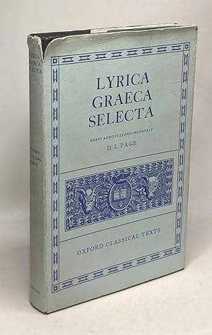 Immagine del venditore per Lyrica Graeca Selecta - brevi adnotatione instruxit venduto da crealivres