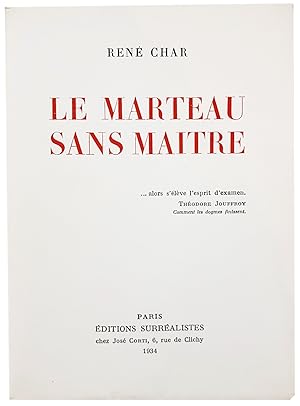 Seller image for Le Marteau sans Maître. for sale by Sims Reed Ltd ABA ILAB