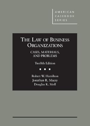 Image du vendeur pour The Law of Business Organizations: Cases, Materials, and Problems, 12th (American Casebook Series) mis en vente par Pieuler Store