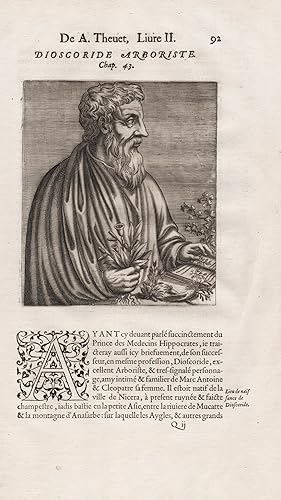 "Dioscoride Arboriste" - Pedanius Dioscorides (c.40-90) Greek physician pharmacologist botanist P...