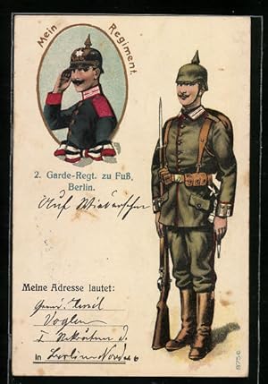 Ansichtskarte Berlin, 2. Garde-Regiment zu Fuss, Soldat in Uniform