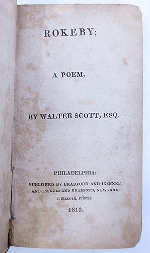 Immagine del venditore per Rokeby; A Poem venduto da Shelley and Son Books (IOBA)