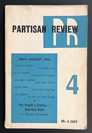 Bild des Verkufers fr Partisan Review, Volume 9, Number 4 (IX; July - August 1942) - includes The British Crisis by George Orwell zum Verkauf von Philip Smith, Bookseller