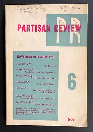 Seller image for Partisan Review, Volume 18, Number 6 (XVIII; November - December 1951) - includes Many Thousands Gone by James Baldwin for sale by Philip Smith, Bookseller