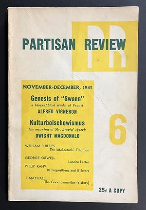 Imagen del vendedor de Partisan Review, Volume 8, Number 6 (VIII; November - December 1941) - includes a London Letter by George Orwell a la venta por Philip Smith, Bookseller