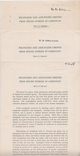 Seller image for Polyploids and Aneuploids Derived from Species Hybrids in Gossypium for sale by Robinson Street Books, IOBA