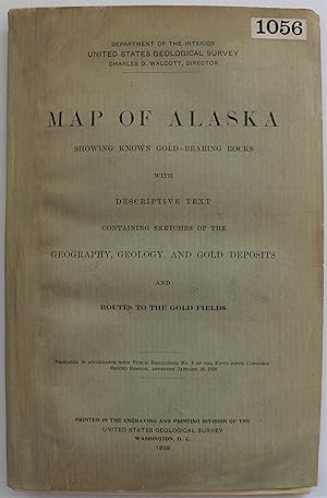 Map of Alaska Showing Known Gold-Bearing Rocks with Descriptive Text Containing Sketches ofd the ...
