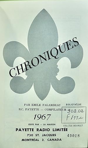 Seller image for Chroniques for sale by Fortuna Books