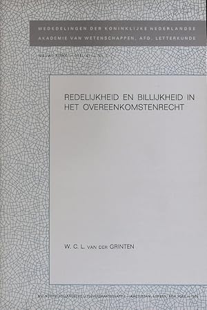 Image du vendeur pour Redelijkheid en billijkheid in het overeenkomstenrecht. Mededelingen der Koninklijke Nederlandse Akademie van Wetenschappen; Bd. 41,1. mis en vente par Antiquariat Bookfarm