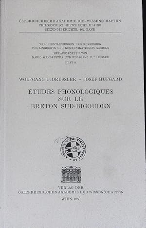 Immagine del venditore per tudes phonologiques sur le breton sud-bigouden. sterreichische Akademie der Wissenschaften; Sitzungsberichte; Bd. 365. venduto da Antiquariat Bookfarm