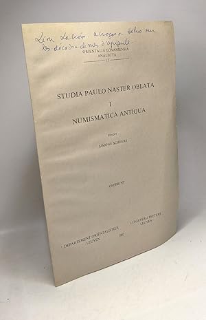 Immagine del venditore per Studia Paulo Naster Oblata I Numismatica Antiqua - Orientalia Lovaniensia analecta 12 -- Offprint venduto da crealivres