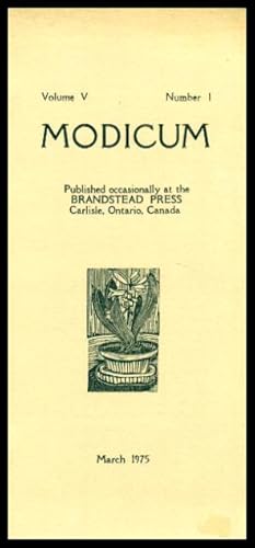 Seller image for MODICUM - Volume 5, number 1 - March 1975 for sale by W. Fraser Sandercombe