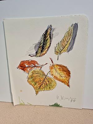 Imagen del vendedor de Herbstliche Bltter. Aquarell ber Bleistift, rechts unten signiert und datiert. a la venta por Antiquariat Friederichsen