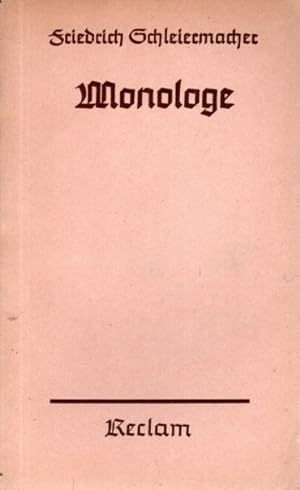 Bild des Verkufers fr Monologe zum Verkauf von Antiquariat Jterbook, Inh. H. Schulze