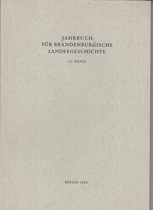 Bild des Verkufers fr Jahrbuch fr Brandenburgische Landesgeschichte 31. Band. zum Verkauf von Antiquariat Carl Wegner