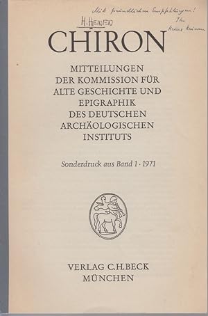 Zur Tendenz der Caracalla-Vita in der Historia Augusta. [Aus: Chiron, Bd. 1, 1971].