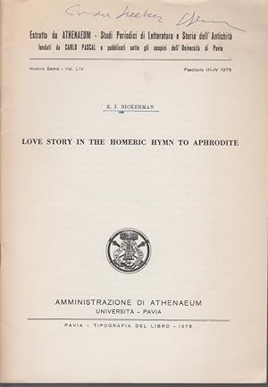 Love Story in the Homeric Hymn to Aphrodite. [From: Athenaeum, N.S., Vol. 54, Fasc. 3-4, 1976].
