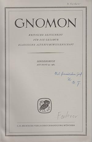 Josef A. Sint: Pseudonymität im Altertum. Ihre Formen und ihre Gründe. Innsbruck 1960. [Rezension...