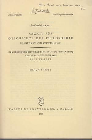 Platon und Aristoteles im Protreptikos des Jamblichos. [Aus: Archiv der Geschichte der Philosophi...