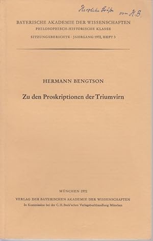 Zu den Proskriptionen der Triumvirn. Bayerische Akademie der Wissenschaften, Philosophisch-Histor...