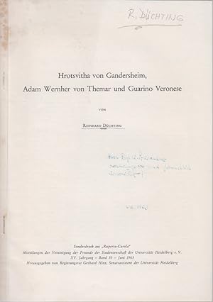 Hrotsvitha von Gandersheim, Adam Wernher von Themar und Guarino Veronese. [Aus: Ruperto-Carola, 1...