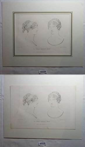 Seller image for alter Stich - AN IDEAL FEMALE HEAD (Frauenkopf von vorn und seitliche Abbildung) for sale by Versandhandel fr Sammler