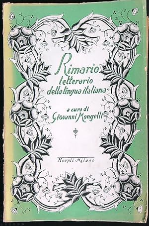 Bild des Verkufers fr Rimario letterario della lingua italiana zum Verkauf von Librodifaccia