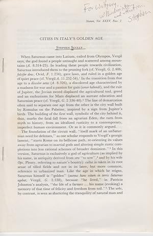 Seller image for Cities in Italy's Golden Age. [From: Numen, Vol. 35, Fasc. 1, 1988]. for sale by Fundus-Online GbR Borkert Schwarz Zerfa