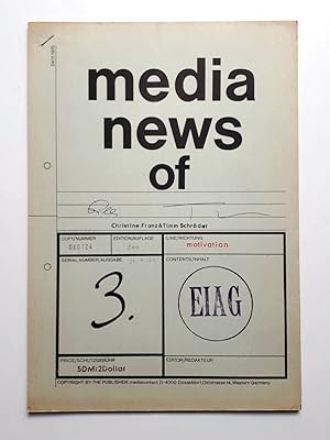 Bild des Verkufers fr media news 3, 1971 - motivation - EIAG von Timm Schrder und Christine Franz - gestempelt (EIAG) und von Schrder und Franz signiert zum Verkauf von Verlag IL Kunst, Literatur & Antiquariat