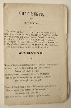 Image du vendeur pour [LES CHATIMENTS] : JOYEUSE VIE. mis en vente par LIBRAIRIE LE GALET