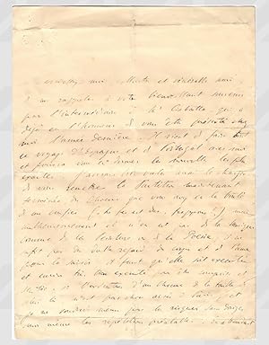 Autograph signed letter in French from Franz Liszt to Abbé Hugues-Félicité Robert de Lamennais (1...