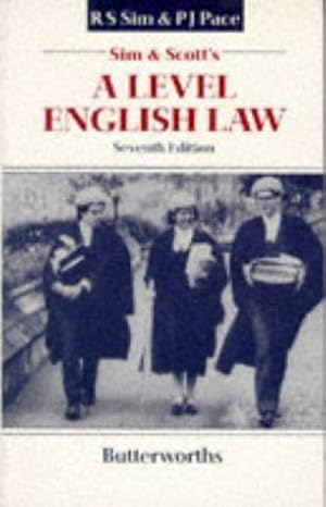 Imagen del vendedor de Advanced Level English Law a la venta por WeBuyBooks