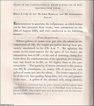 Image du vendeur pour The Temperature at which Butter can be best Procured from Cream. An uncommon original article from the Prize Essays and Transactions of the Highland Society of Scotland, 1829. mis en vente par Cosmo Books