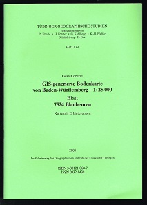 GIS-generierte Bodenkarte von Baden-Württemberg - 1:25.000: Blatt 7524 Blaubeuren. Karte mit Erlä...