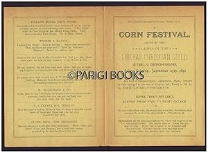 Leaflet for the Corn Festival Held by the Ladies of the Liberal Christian Guild on September 25th...