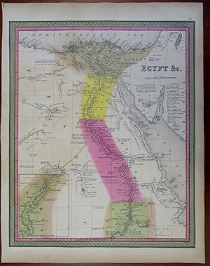 Imagen del vendedor de Egypt Nile Delta Cairo Alexandria Nubia Red Sea 1848 Cowperthwait Mitchell map a la venta por RareMapsandBooks
