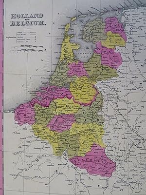 Low Countries Netherlands Belgium Luxembourg 1848 Cowperthwaite Mitchell map