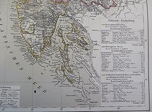 Austrian Crownland Carinthia Krain Istria Triest 1885 Flemming detailed map