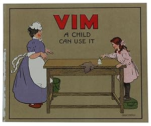 VIM. A Child can use it. Cromolitografia ORIGINALE del 1912 a colori su carta firmata Will Owen, ...