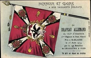 Ansichtskarte / Postkarte Frankreich, eroberte deutsche Regimentsfahne, Drapeau Allemand du 132e ...