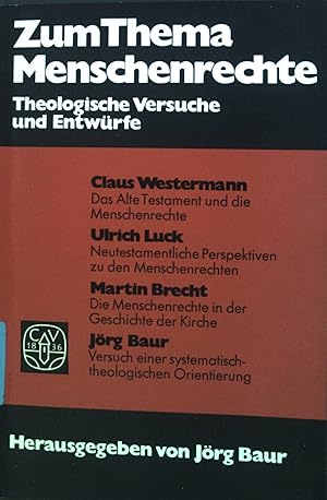 Bild des Verkufers fr Zum Thema Menschenrechte : Theol. Versuche u. Entwrfe. zum Verkauf von books4less (Versandantiquariat Petra Gros GmbH & Co. KG)