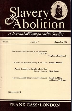 Seller image for Slavery & Abolition: A Journal of Comparative Studies: Volume 3, Number 3, December, 1982 for sale by Dorley House Books, Inc.