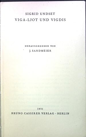 Seller image for Viga-Ljot und Vigdis. for sale by books4less (Versandantiquariat Petra Gros GmbH & Co. KG)