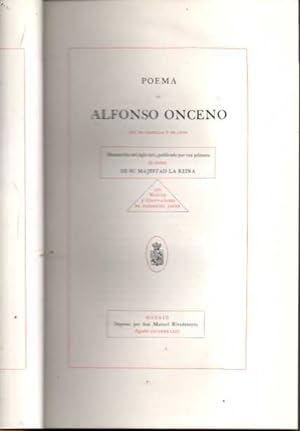 Seller image for POEMA DE ALFONSO ONCENO REY DE CASTILLA Y DE LEON. MANUSCRITO DEL SIGLO XIV, PUBLICADO POR VEZ PRIMERA DE RDEN DE SU MAJESTAD LA REINA, CON NOTICIAS Y OBSERVACIONES DE FLORENCIO JANER. for sale by Books Never Die
