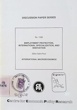 Imagen del vendedor de Employment protection, international specialization, and innovation. a la venta por Antiquariat Bookfarm